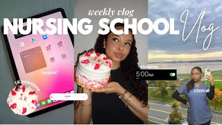 NURSING SCHOOL WEEKLY VLOG ♡ clinical, first exam & more!