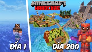 SOBREVIVÍ 200 días en el OCÉANO en Minecraft Hardcore