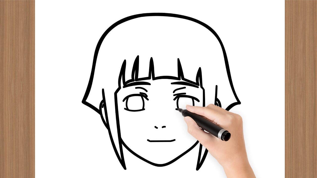 Como desenhar a HINATA HYUGA (Naruto) passo a passo, fácil e rápido 
