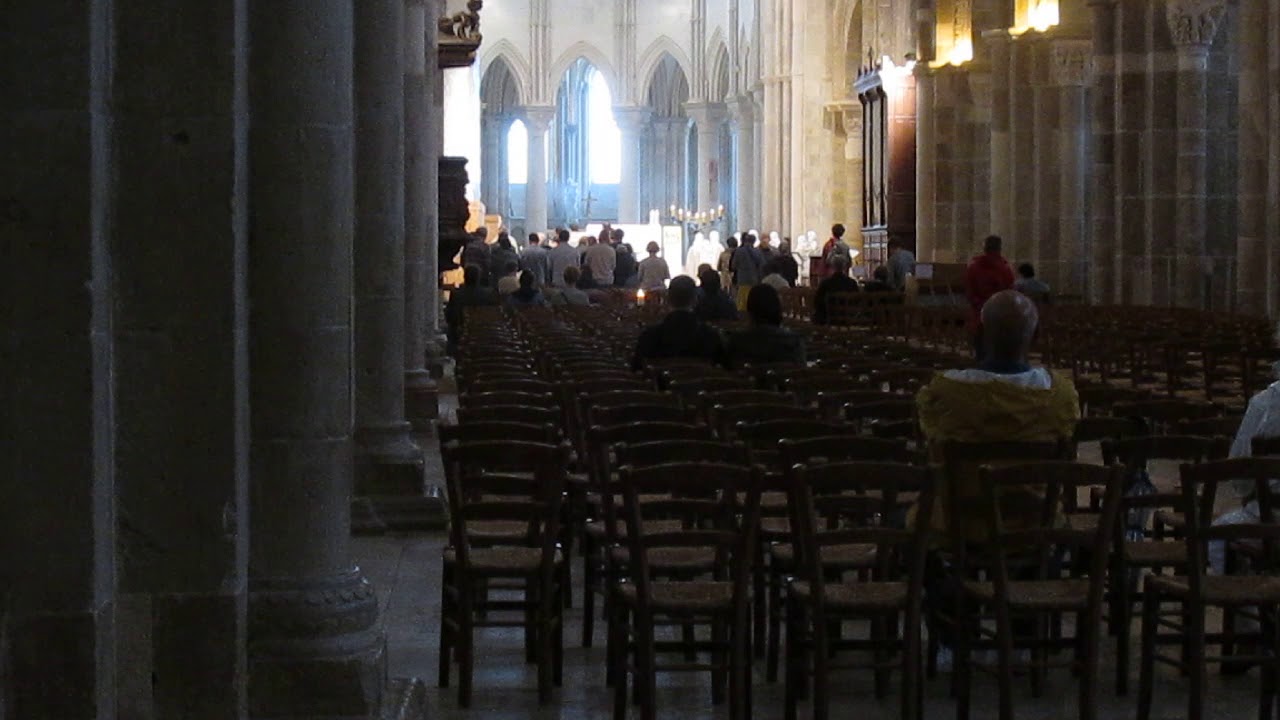 Singing in Basilica of Vezelay, France