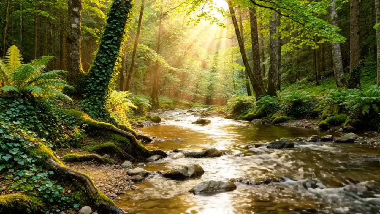 Epic Nature Ambience: Wild River Sounds and Rare Forest Bird Chirping