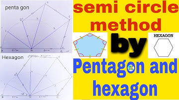How to draw Pentagon and hexagon l pentagon and hexagon using semicircle method l pentagon l hexagon