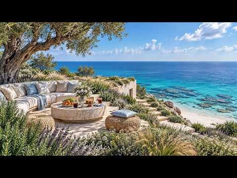 Seaside Morning Coffee with Turquoise Ocean View | Smooth Jazz for Relaxation & Peaceful Mornings ☕🌊