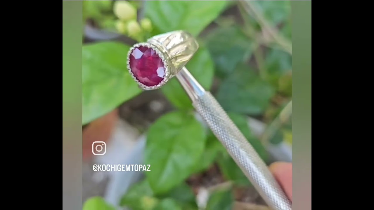Natural Ruby  ( Yaquth Ahmar  - Maanikyam  ) Silver Ring Gem Topaz Kochi 79026 73522 gemtopaz.in 