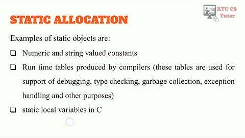 KTU CS403 Programming paradigms | Module - 1 Part - 4| Storage management