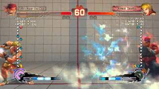FocusAttack Ken corner mix up (variation 1) pass through Evil Ryu vs Ken