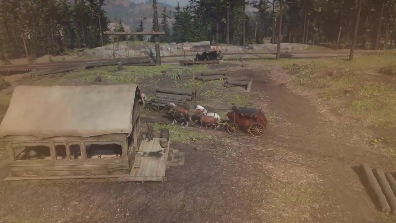 ASMR RDR2 Horse Ride | Relaxing Cabin Journey with Forest & Nature Sounds