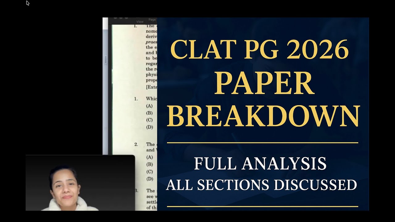 CLAT PG 2026 | Full Paper Analysis | Section-Wise Breakdown & Key ...