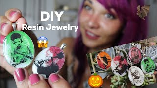Easy Halloween Resin Necklace Tutorial