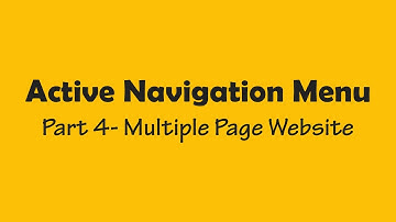 How to create an active navigation menu | Part-4 of Multiple Page Website