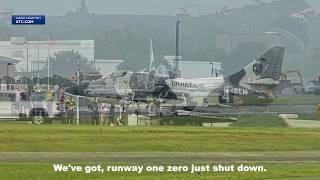 A-4 aircraft slides off runway at Savannah/Hilton Head International Airport