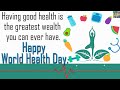 Happy world health day whatsapp status wishes greetings 7 april 2021
