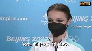 Anna Shcherbakova interview after short program on Olympics|15.02.22| Eng Sub | translated by Mary M