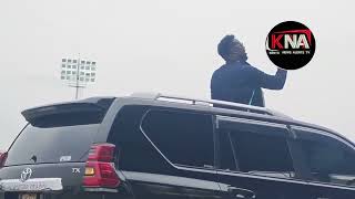 ATMOSPHERE TURNS ELECTRIC IN REACTION TO OBURU ODINGA'S ENTRY TO RAILA ODINGA STADIUM.