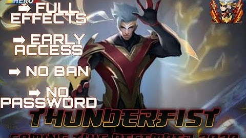 CHOU SKIN SCRIPT THUNDER FIST HERO SKIN |NO PASSWORD |  ALL PATCH