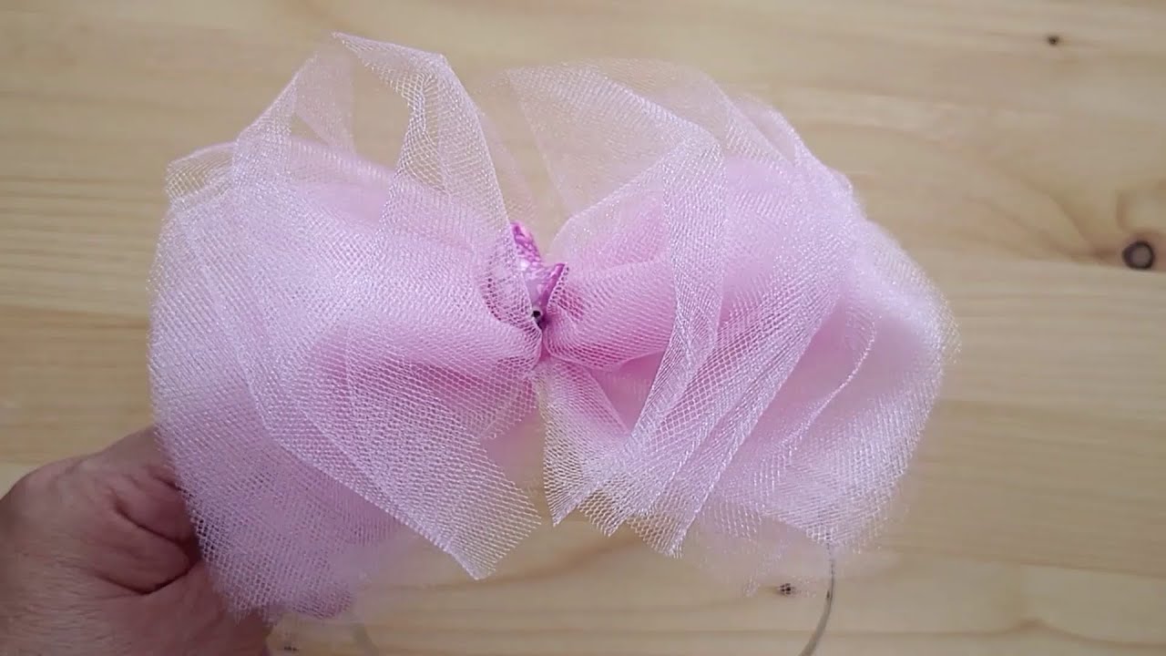How to make a crown on your head with a tulle bow lessons YouTube