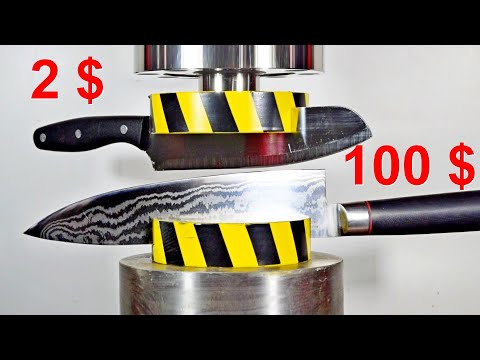 HYDRAULIC PRESS VS KNIVES, EXPENSIVE AND CHEAP