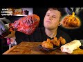 TANDOORI TURKEY, FRIED KHINKALI, SHAWARMA ASMR MUKBANG, REAL SOUND (no talking)