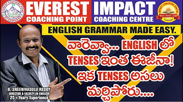 #ENGLISH #GRAMMAR #TENSES for SSC #CGL/CHSL Banks & Other Competitive Exams | SREENIVASULU REDDY Sir