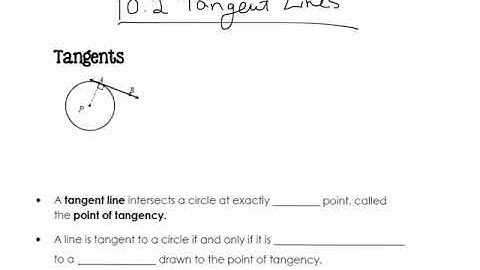 Geo 10.2 tangent lines to a circle #1