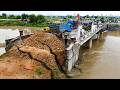 Risky Epic! Wisely Small Overland Vehicle Process​​ Filling The River​ Bridge​ Construction Biggest
