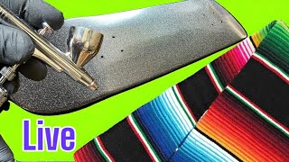 Metal Flaked Mexican Sarape Blanket Airbrush Design using LiME LiNE Transparent Candy Paint