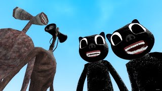 NEW AND OLD SIREN HEAD VS MAD AND NEW CARTOON CAT!! Garry's Mod