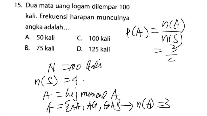 Lima uang logam dilempar sekaligus sebanyak frekuensi harapan munculnya 2 angka adalah