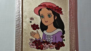 Drawing on glass tutorial/ colorful anime character sara /details رسم الكرتون سالي على الزجاج