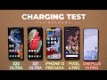 Galaxy S22 Ultra 45W charging speed test vs iPhone, Pixel, OnePlus