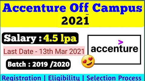 Accenture Off-Campus 2020 Drive For 2019,2020 Batch || Associate Software Engineer || Chandan Patel