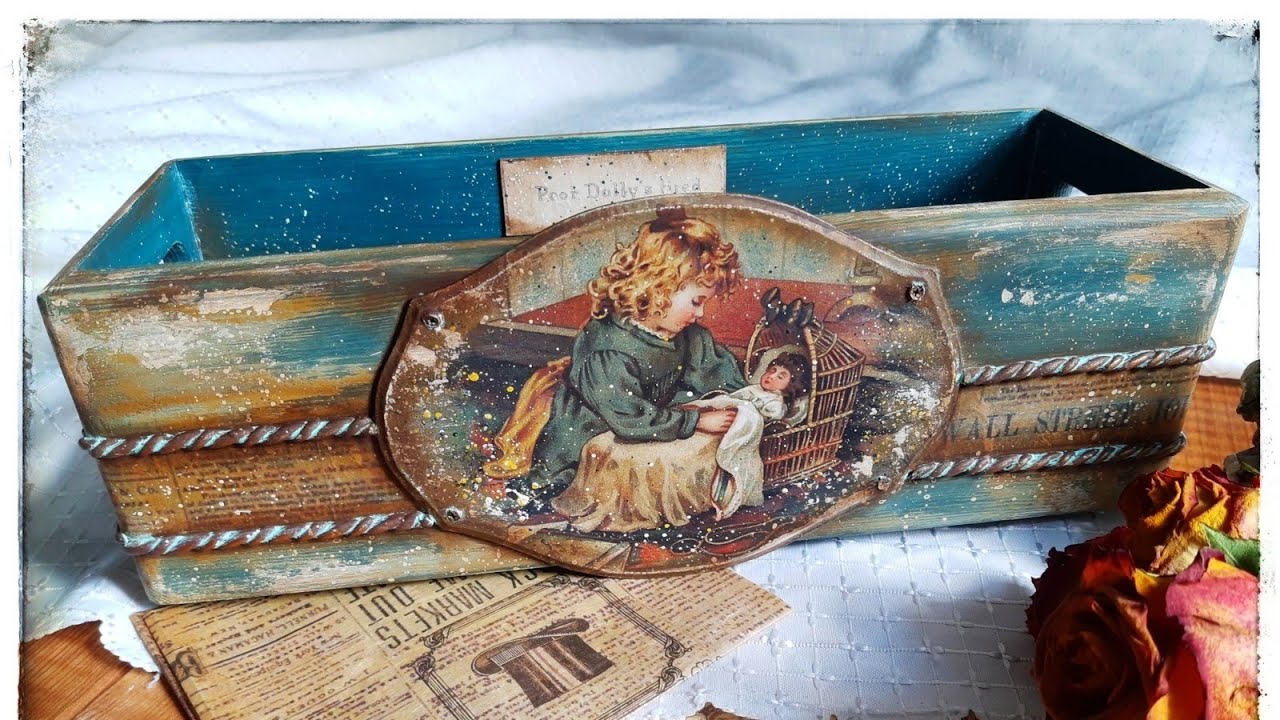 Vintage-retro decoupage box ♡♡♡ Shabby technique tutorial