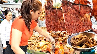 Best Cambodian Street Food  Pork Braised, Pork BBQ & Roast Duck