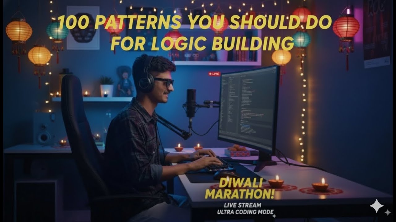 Diwali Night | Solving 100 Patterns using Java | Logic Building ...