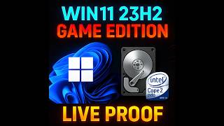How To install Win11-23H2-Game-edition For Intel Core Duo 2 Without SSD  With 2/3GB RAM Live Proof