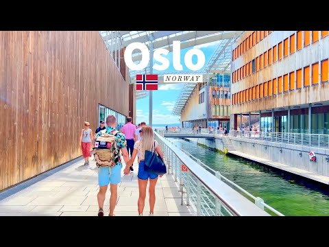 Oslo, Na Uy | Đi Bộ Thành Phố Mùa Hè 4K | 8 thg 8, 2022