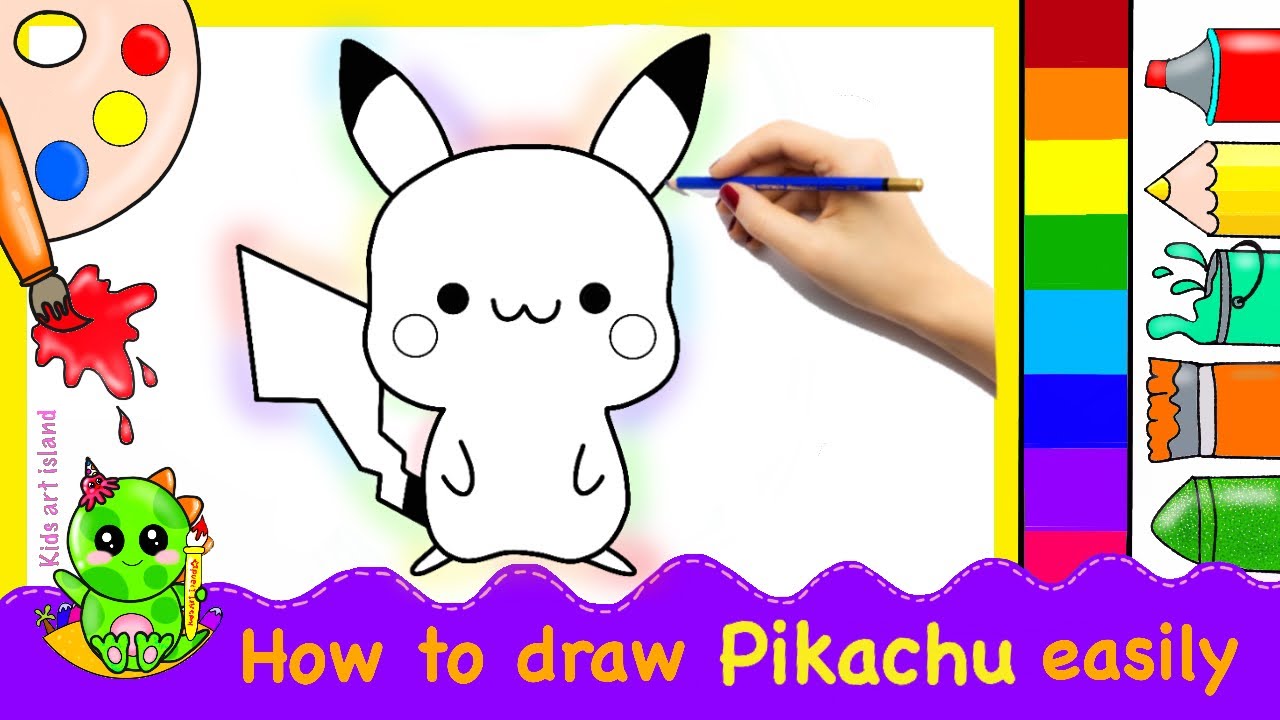How to drawpikachu step by step for kids and toddlers,how to color