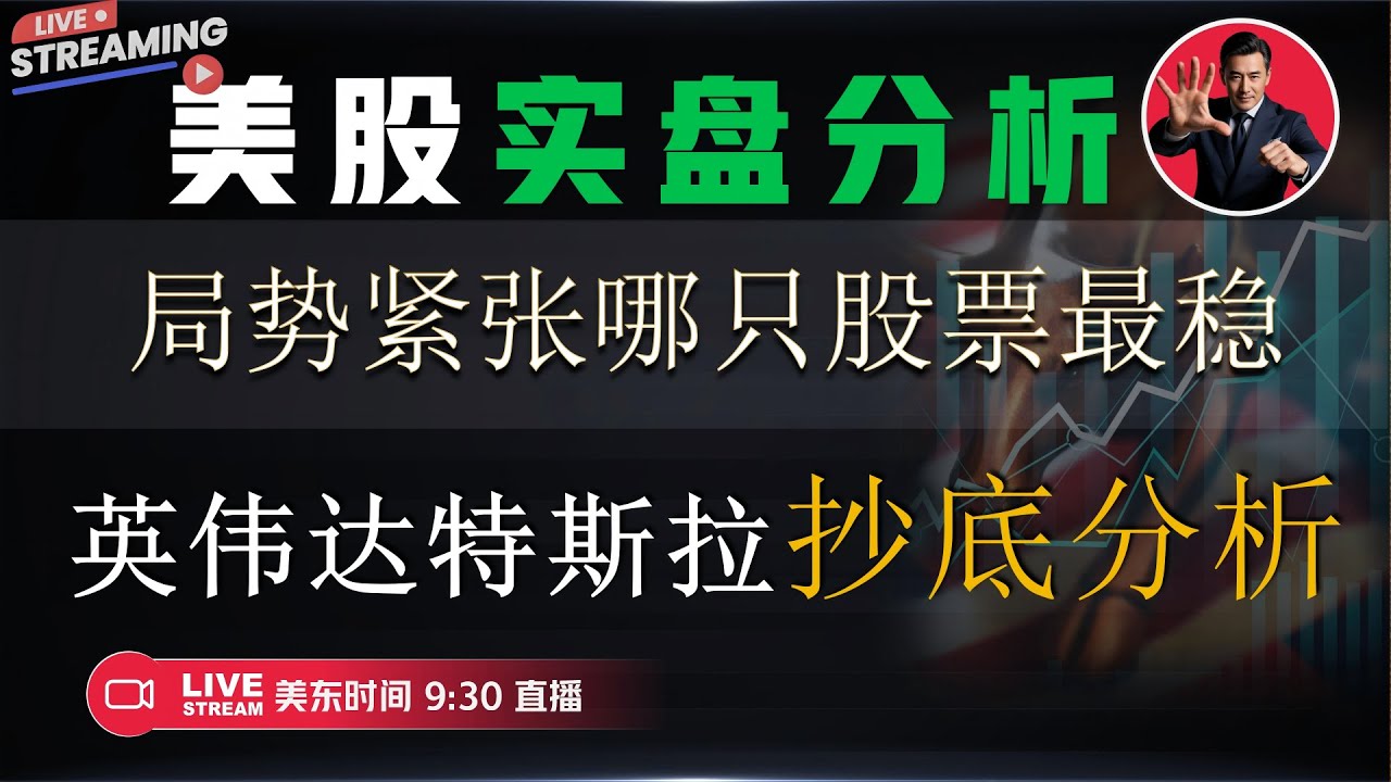 美股实盘分析，地缘政治紧张，哪只美股最值得买？英伟达，特斯拉抄底机会分析#英伟达#特斯拉#crypto #美股#btc #eth#股票#投资#股票实盘 分析-