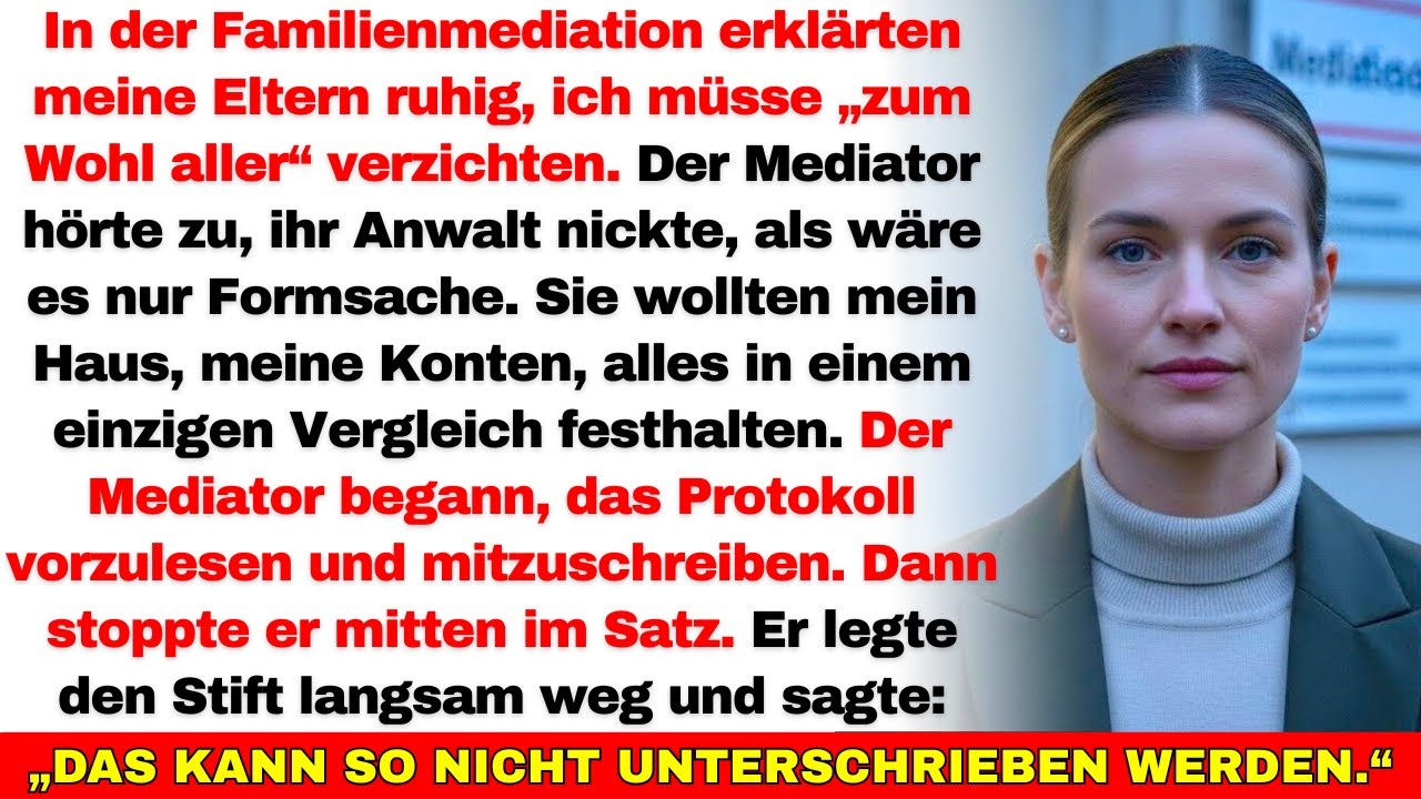 Meine Eltern lockten mich in einen „Familientermin“— dort sollte ich Haus und Konten sofort abtreten