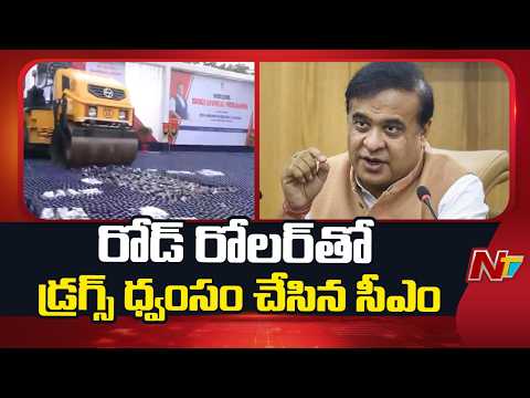 రూ. 472 కోట్ల విలువైన డ్రగ్స్‌ను రోడ్ రోలర్‌తో తొక్కించిన CM Himanta Biswas Sharma | NTV Telugu - NTVTELUGU