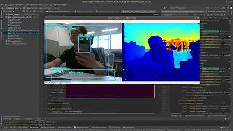 Objects detection and depth information by Realsense D435