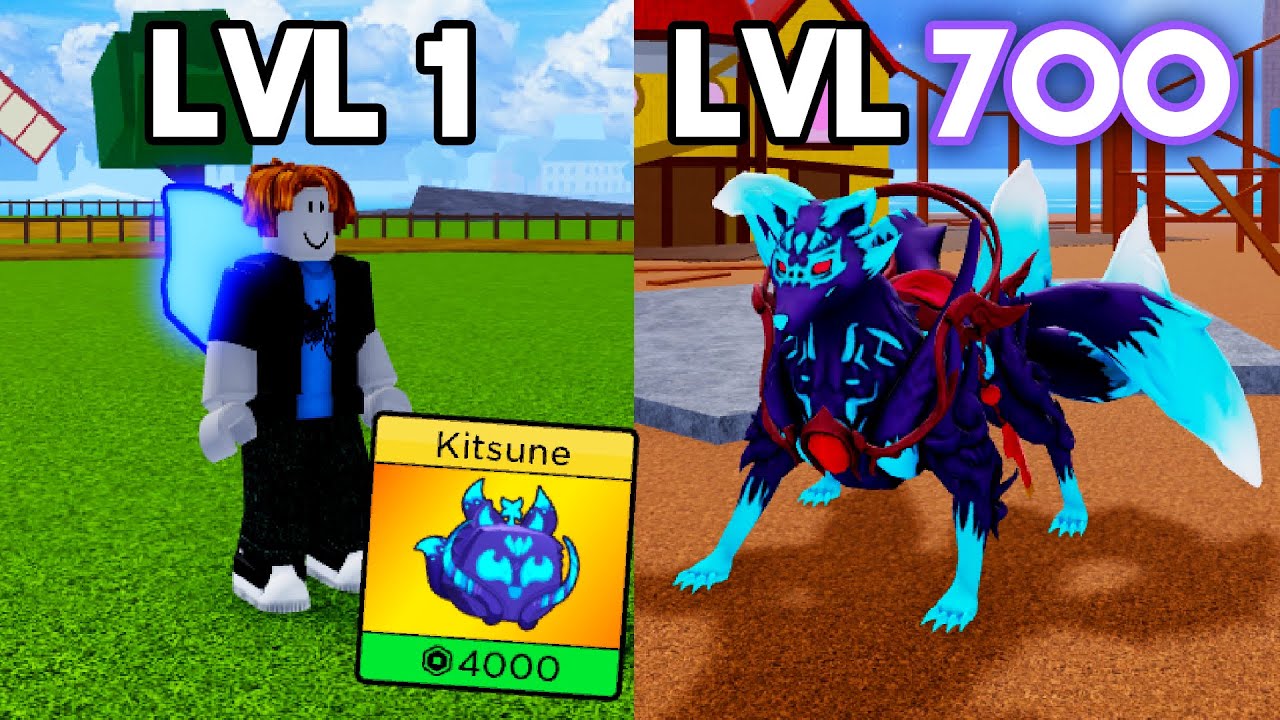 UPEI DO 1 AO 700 COM A NOVA KITSUNE NO BLOX FRUITS - ROBLOX 