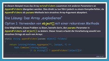 Kann man ein Array mit dem Params-Schlüsselwort in C#  „explodieren“?