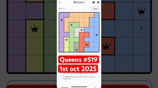 Linkedin Queens #519 #linkedin #Games #Queens #Tango #Pinpoint #puzzle #dailypuzzle #shorts