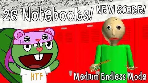 Beating My Score In Medium Endless Mode Again 26 NOTEBOOKS! - Baldi