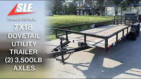 7x18 Dovetail Utility Trailer (2) 3,500lb Axles
