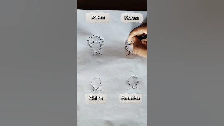 Japan Vs Korea Vs China Vs America-Hair For Anime Boy-Different Countries#How To Draw#Hair
