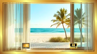 Beach Sunrise Window View in 4K | Soft Waves & Morning Light screenshot 5