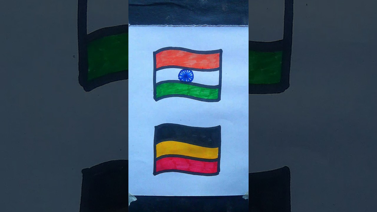 India ♥️ Germany flag drawing easy 