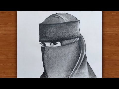 güzel eşarplı kadın çizimi | How to draw girl wearing hijab | Muslim girl drawings |Girl drawing